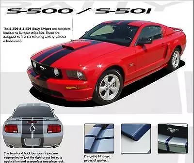 S-501 Racing Rally Stripes Decal Graphic 3M Vinyl Fits Ford Mustang GT 2005-2009 • $197.98