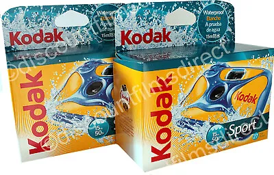 2 X Kodak Sport Underwater - Waterproof DISPOSABLE 35mm Camera - 1st CLASS POST • £38.99