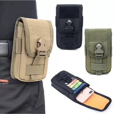 Tactical Molle Cell Phone Pouch Case Waist Belt Pack Utility ID Card Holder Bag • $9.39