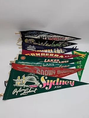 9 Vintage Pennant Collectable NSW Sydney Australian Towns Tourist Pennants Retro • $150