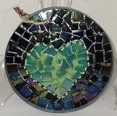 Artisan Artist Made Mosaic Wall Hanging 6  Diameter Heart 2 Valentine • $34.99