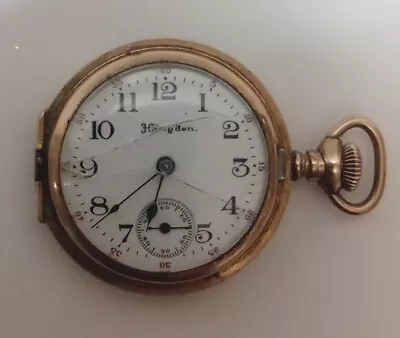 Hampden 10kt Gold Pocket Watch With Engraved Hunting Case Manual Winding   • $620