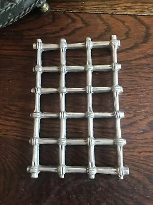 Vintage MCM Metal Faux Bamboo Square Trivet 8.5”x5.75” • $6.99