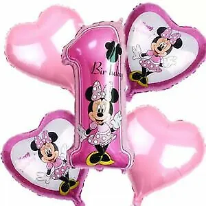 Disney Mickey Minnie Mouse Happy 1st Birthday Foil Balloons Party Decoration Set • £5