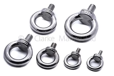 £3.17 • Buy Stainless Steel Lifting Eye Bolt Bolts A4 316 Marine Grade M5 M6 M8 M10 M12 580