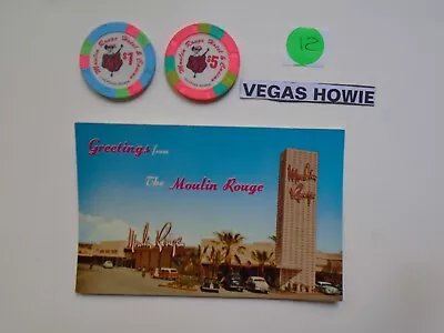 VEGAS HOWIE 1 Moulin Rouge 1 5 Chip Photo Postcard Vintage Early Old Nevada Lot • $58.88