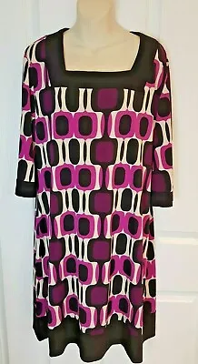 Qvc Tiana B Size 12/14 [40  Chest Max]  Retro Design Tunic Style Dress Bnwot💖💖 • £16.99