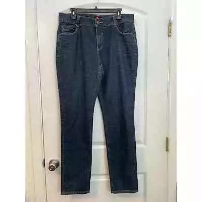 Vintage Sasson Dark Wash High Rise Straight Skinny Leg Shuffle Jeans 14/35 • $30