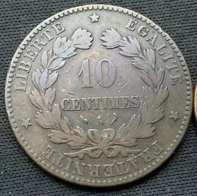 1897 France 10 Centimes Coin VF XF         #L108 • £15.10
