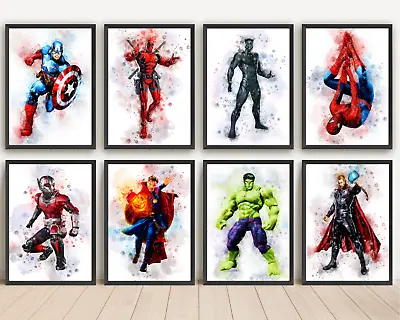 Marvel DC Spider Man Poster Print Picture Gift Home Bedroom Canvas A4 Fullset 10 • £14.99