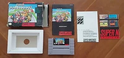 Super Mario Kart Super Nintendo SNES Game Box Manual Inserts CIB Complete Lot !! • $128.99