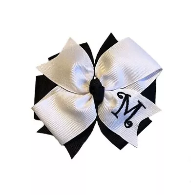 Black Monogram Hair Bow • $7