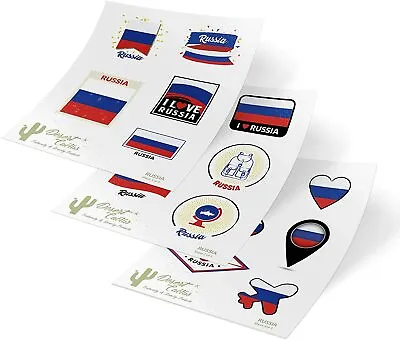 $10.99 • Buy Russia Flag Stickers Decals (3 Sheets)