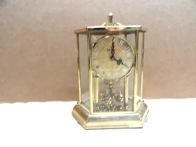 Vintage Kundo Anniversary Clock Hexagon Etched Glass Kieninger Obergfell QUARTZ • $15