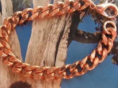 Solid Copper Men's 10 Inch Link Bracelet CB636G - 7/16 Of An Inch Wide. • $37