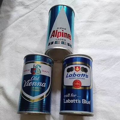 3 Different Canadian Empty Beer Cans Steel - Alpine - Labatt's - Old Vienna • $5.99