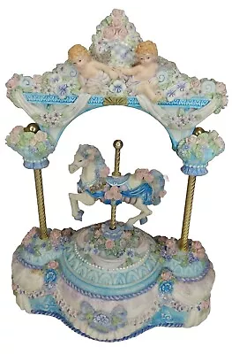 Vtg 80s Carousel Horse Music Box Love Makes The World Go Round 10.5  Ornate • $9.99