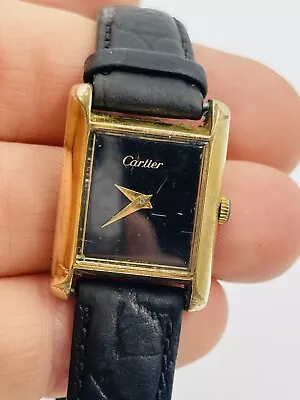 Cartier Tank Vintage 18k Gold Electroplated Manual Wind Ladies Watch • $899