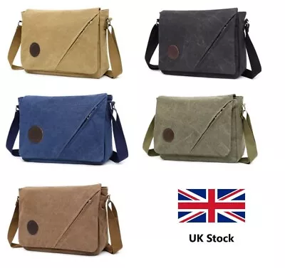 Men Canvas Bag Military Travel Hiking Cross Body Shoulder Bag Messenger Retro UK • £12.99