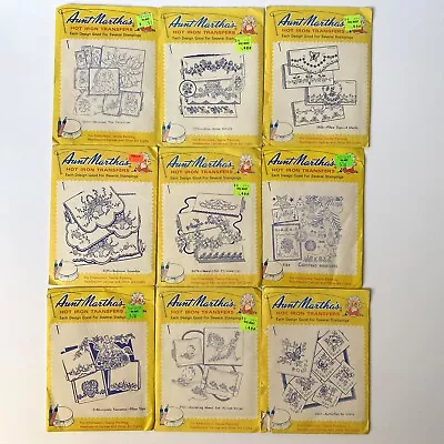 Aunt Martha's Lot 9 Hot Iron Transfers Embroidery Floral Christmas Craft Pattern • $11.99