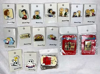 Peanuts Lapel Pin Charlie Brown Snoopy Joe Cool Lucy Favorite Things Enamel Mint • $9.95