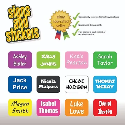 £3.99 • Buy 100 Personalised Kids Childrens Name Stick On Stickers Labels School Waterproof
