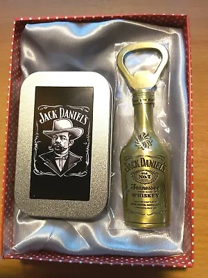 £9.99 • Buy Jack-Daniels-Set -(Metal Box For Tobacco+Metal Bottle Opener)-NEW!!!