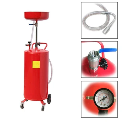 $159.93 • Buy 20 Gallon Waste Oil Drain Capacity Tank Air Operate Drainer Portable Wheel Hose