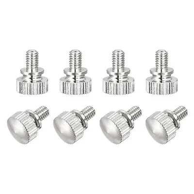 Knurled Thumb Screws M4x6mm Brass Shoulder Bolts Grip Knobs Nickel Plated 8Pcs • $8.33