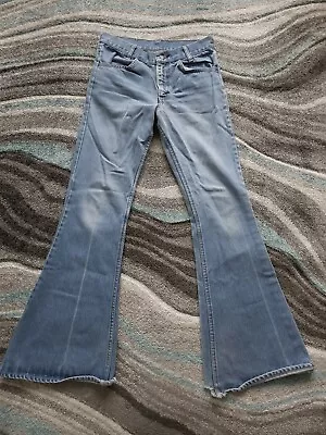 Vintage Levis Orange Tab Bell Bottom Jeans 28 X 32 Light Wash Blue 70s  • $99.94