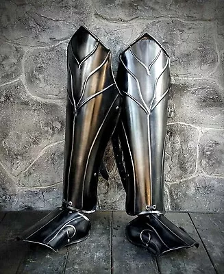 Medieval Leg Greaves LARP Steel Dwarven Leg Knight Greaves Armor Cosplay Costume • $97.60