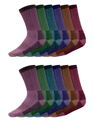 Ladies Merino Wool Socks - Thick Chunky Durable - Winter Warm Hiking - UK 4-7 • £4.89