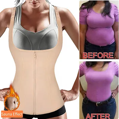 $12.99 • Buy Women Waist Trainer Sweat Sauna Vest Top Slimming Girdle Corset Belt Body Shaper