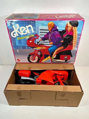 Vintage Barbie Red KEN MOTORCYCLE 1992 Mattel 8051 Doll Figure Vehicle W/Box • $59.99