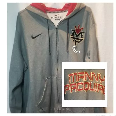 $175 • Buy Gray Red Gold XXL Nike Therma-Fit Hoodie Manny Pacquiao Men's Jacket Boxing 