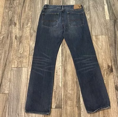 American Eagle Outfitters Mens Original Straight Denim Jeans Size 32 Medium Wash • $15.99