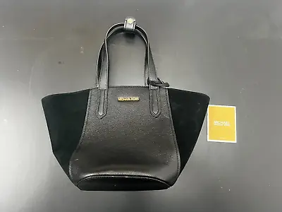 Michael Kors Portia Tote Bag Purse Leather Suede Luggage BLACK NWOTs BA-2105 F21 • $43.77
