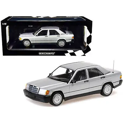 Minichamps 1/18 Diecast Model Car 1982 Mercedes Benz 190E (W201) Silver Metallic • $134.30