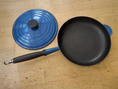 Vintage Le Creuset Cast Iron Frying Pan Blue 26 With Lid • £75