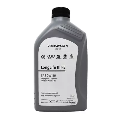 VW Audi SEAT Skoda LongLife III FE 0W-30 Engine Oil VW 504.00 507.00 1 Litre 1L • £14.99