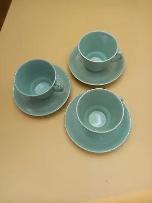 £11 • Buy 3 X Woods Ware Beryl Green Cups And Saucers