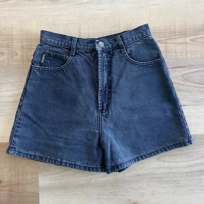 VTG BONGO Faded Black High Waisted Denim Shorts Mom Size 7 Made USA 25” Waist • $19.99