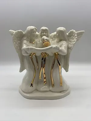 Mikasa Fine China Angel Trio Candle Holder White With Gold Accents • $18