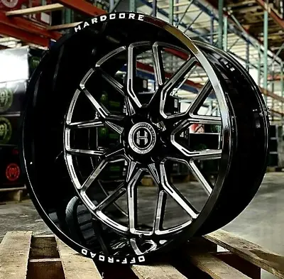 4  NEW 24x12 Hardcore HC104 Wheels -44 Black Milled 8x170 Ford F250 F350 • $2200