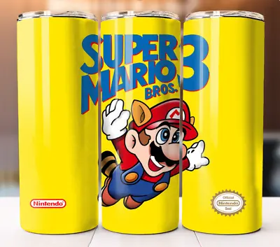 Super Mario 3 Bros Tumbler 20oz Cup Mug Stainless • $19.95