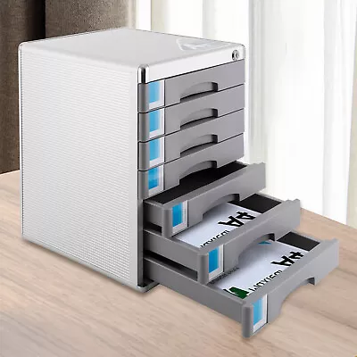 4/5/7 Drawer Desktop File Cabinet Storage Filing Cabinet W/ Label Lock Office • $61.75