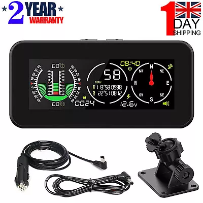 Car Digital GPS Inclinometer Compass Slope Meter Off-road Gauge Tilt Indicator • £46.99