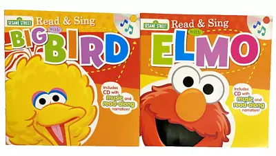 Sesame Street Read & Sing BIG BIRD & ELMO Books Includes CD • $12.99