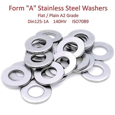 Form A Stainless Steel Washers DIN125 2mm 2.5m 3mm 4mm 5mm 6mm 7mm 8mm 10mm 12mm • £1.69