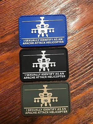 HeliSexual  I Sexually Identify As An Apache Attack Helicopter  Morale Patch • $6.50